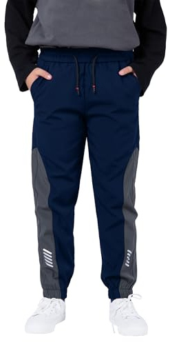 SERENYOU wasserdichte Hose Kinder Jungen Wanderhose Dünn leichte Trekkinghose Jungs Jogginghosen 146-152 Marine Größe 150