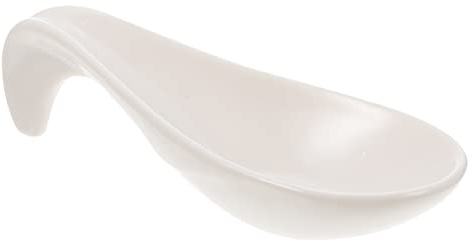 Mipcase Cucchiaio Creativo Per Caviale in Ceramica Bianca, Poggia-bacchette Multifunzione Bordi Lisci e Superficie Facile Da Pulire, Per Degustazioni e Cucina Gourmet