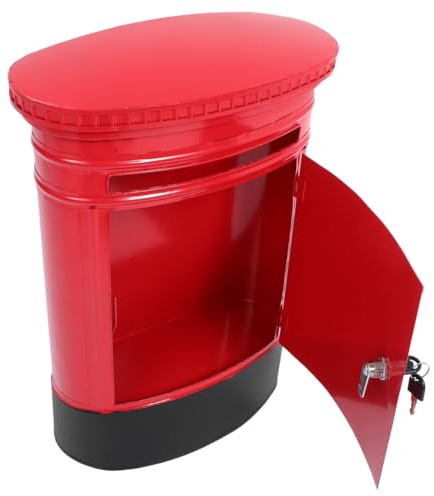 jojofuny Vintage Retro Style Wall Mounted Post Box Made of Iron with Lightweight Design and Proper Storage Capacity, Household Mailbox for Wall Decoration and Home Use
