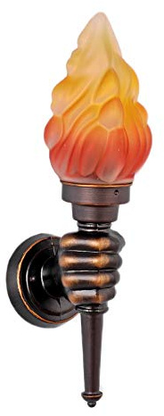 MMRTDJDR Lampade da Parete Applique Torcia Braccio Lampada da Parete per Esterno Simulazione in Vetro Torcia Lampada da Parete Applique Terrazza Balcone Portico Esterno Lanterna per palo