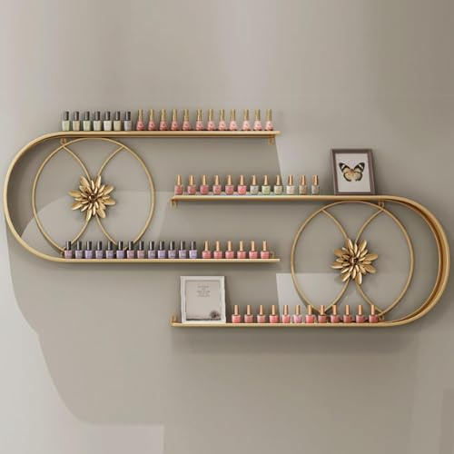 Estante de exhibición de esmalte de uñas de metal, soporte de pared multifuncional en forma de U, estante de exhibición de cosméticos, estante de pared para almacenar lápiz labial, aceite esencial
