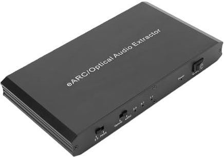 LICAEVEY EARC Optisk Ljudextraktor, EARC Optisk Till HD 3,5 Mm Ljudadapter för TV-högtalarsystem, 24bit 192KHz, Stöder 7.1 5.1 2.0 Kanaler