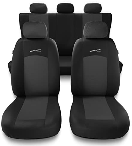 Mossa - Universal Sitzbezüge Auto kompatibel mit Peugeot 206 (1998-2012) - Autositzbezüge Schonbezüge für Autositze - S-G1