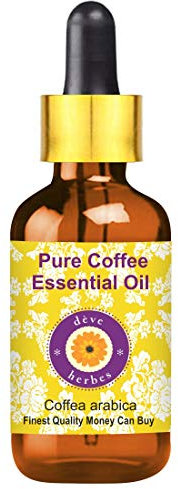 Deve Herbes Pure Coffee Essential Oil (Coffea Arabica) Non-Sticky | Non-Greasy | Rich Roasted Aroma | for Aromatherapy, Massage, Diffuser & Blends 100ml with Glass Dropper