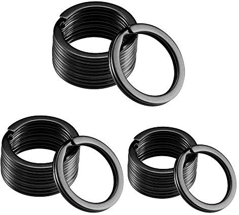 Gimars Edelstahl Schlüsselring 30 stück Ø 20mm, 25mm, 30mm , Runde Flache Schlüsselanhänger Split Ring für Hausschlüsseln, Autoschlüsseln, DIY
