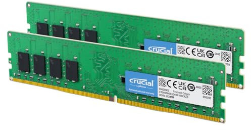 Crucial RAM 16GB Kit (2x8GB) DDR4 3200MHz CL22 (or 2933MHz or 2666MHz) Desktop Memory CT2K8G4DFRA32A