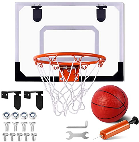 STAY GENT Mini Canestro Basket Kit per Bambini e Adulti, Mini Tabellone Basket da Camera Interno per Porta Muro Montato e Camera, Ufficio, Palla Sportivi Gioco Set Regali per Ragazzi