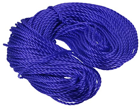 sourcing map Torcida Albañil Línea Nylon Cordel Cuerda Cordón Azul 50M/164 Pies 4mm Diámetro para Redes, Paisajismo, Hogar Mejora, Bricolaje Proyecto, Artesanía, Albañilería