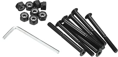 PATIKIL Skateboard Hardware Kit 2.1 Montage Schrauben Sechskant Kopf Bolzen Muttern Set mit Schraubenschlüssel für Langboard Cruiser Schwarz