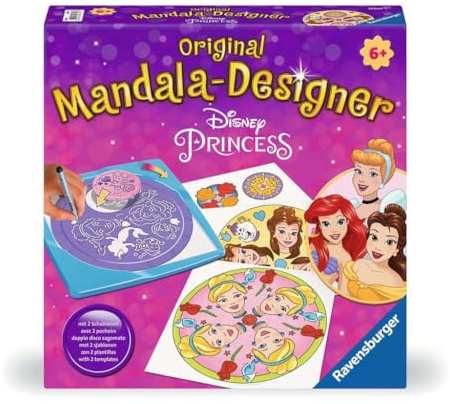 Ravensburger – Mandala Designer – Dessin – Loisir créatif – Pochoirs – Crayons de Couleur Inclus – Disney Princesses – Disney – Tendance – Enfant – Dès 6 Ans – 23847 – Version française