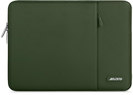 MOSISO Laptop Hülle Tasche 16 Zoll, 15-15,6 Zoll Laptoptasche Kompatibel mit MacBook Pro 16 M5 M4 M3 M2 M1, Lenovo HP Acer Dell ASUS, Polyester Vertikale Laptophülle mit Fronttasche, Armeegrün