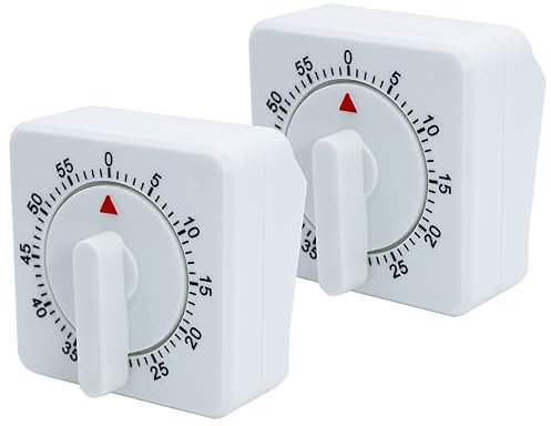 RUNYU 2 Stück Eieruhr Mechanischer Küchentimer, Kurzzeitmesser, 60 Minuten Countdown Timer mit Lauter Alarm, Küchenwecker, Kurzzeitwecker Küche für Haushalt Küche Kochen Backen