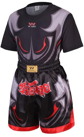 Wesing Kinder Sport Rash Guard Anzug für MMA No-Gi und Gi Jiu Jitsu BJJ Wear für Jungen Mädchen, Rot/Ausflug, einfarbig (Getaway Solids), X-Small