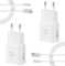 Android-Handy-Ladegerät, 2er-Pack 15 W USB C Adaptiver Schnellladeblock mit 1,2 m Kabel für Samsung Galaxy S22/S21/S20/S20+/S10//S9/S8/Edge/Aktiv/Notiz 8/9/10/20
