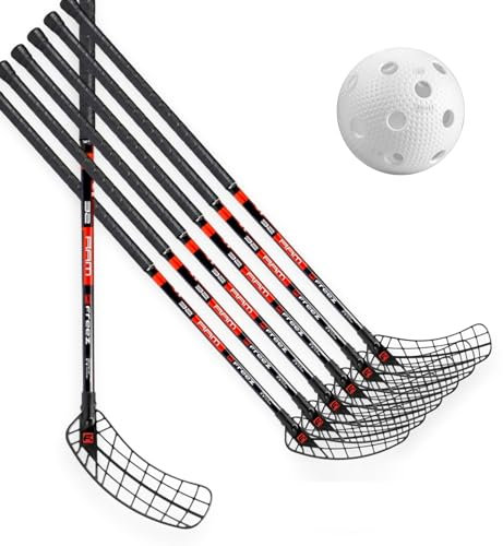 mb-m® Schlägerset FreeZ RAM 32 schwarz-rot - Junior - 12 Schläger + 10 Bälle Unihockey Floorball