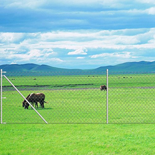 Mengtu Valla de malla de alambre con postes, valla de jardín, valla de alambre, valla de metal, valla de estanque, elementos de valla, cercado para animales, cercado al aire libre, 25 × 1,5 m, acero