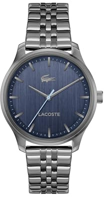 Lacoste Uhr mit DREI-Zeiger-Quarzwerk für Herren Kollektion Lisbon mit Graues Edelstahlarmband - 2011371