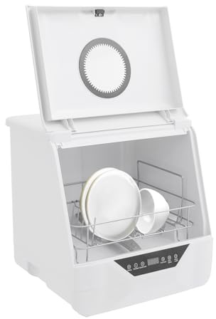 Bordsdiskmaskin 800 W minidiskmaskin 6 l diskmaskiner LED pekkontroll mini diskmaskin IPX1 fristående bordsdiskmaskin 0,02–1 MPA vattentryck bestickkorg knivsterilisator