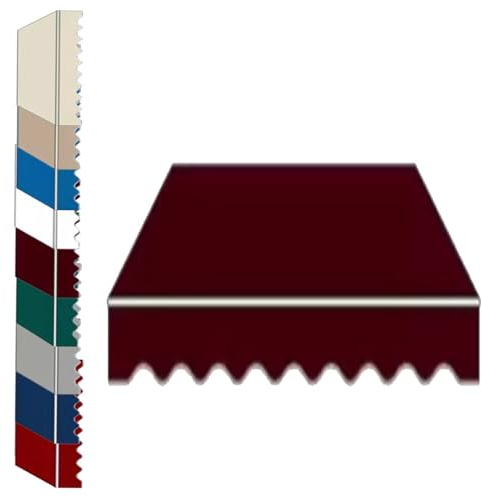 Toldo retráctil de tela de repuesto para patio, 12 x 10 pies, cubierta de parasol para tiendas, restaurantes y cafeterías, toldo duradero color borgoña con cenefa (300 x 250 cm)