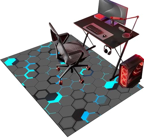 Alfombra Silla Escritorio Alfombrilla Silla Gaming Oficina Protectora para Suelo para Suelos de Madera Sillas con Ruedas, 90 x 120 cm Alfombrilla Protectora para Silla de Oficina para Suelos Duros