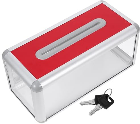 Healeved Boîte à Cartes de Visite de Bureau avec Serrure Étui Transparent Multifonction Rangement Compact pour Cartes Professionnelles Usage Médical Commercial et Salon Pratique et