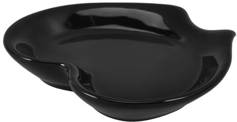 BESTYASH Soporte para Cuchara de Cerámica Negra Reutilizable, Reposacucharas para Utensilios de Cocina, Portacucharas Liso para Estación de Café y Estufa, Accesorio para Organizar