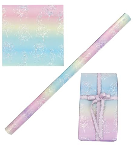 Festliches Geschenkpapier Blätter Mit Irisierendem Verlauf Für Den