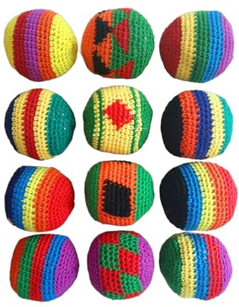 TEEKU knitted hacky sack set handmade crochet hacky sack set