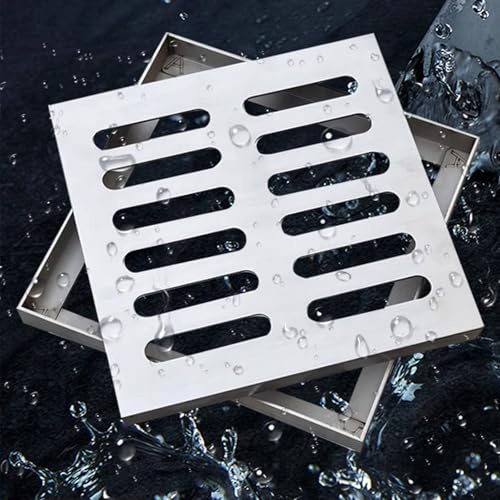 Kraftiga 300 x 300 mm utomhus dräneringsgaller – fyrkantiga regnvattenavloppsskydd för trädgårdar, uteplatser och kommersiellt bruk – hållbart Gully-rutnät för effektiv dränering