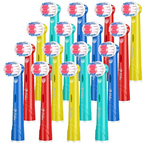 Testine Bambini Compatibile con Braun Oral B - Milos 16 Testine Spazzolino Elettrico Ricambi Testine di Ricambio Pulizia Profonda Testine Ricambio Compatibile Con Oral B