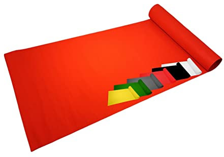 MadeInNature - Tappeto passaggio, lunghezza a scelta, tappeto rosso di cannes, bianco, grigio, nero, giallo, blu, verde - moquette, tappeto matrimonio, compleanno, … (rosso 1x25m)