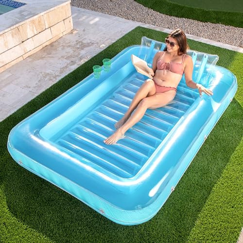 Sloosh 212x142cm Flotteur de Piscine Gonflable pour Bronzage, Flotteur de Piscine pour Adultes pour Bain de Soleil, Chaise Longue de Piscine Gonflable pour Bronzage, Flotteur pour Adultes
