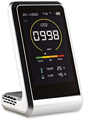 Sanobel Détecteur de CO2, Moniteur de CO2 de qualité de l'air Portable, Analyseur de température et d'humidité du dioxyde de Carbone, Alarme de Moniteur de CO2 de Mauvaise qualité de l'air intérieur