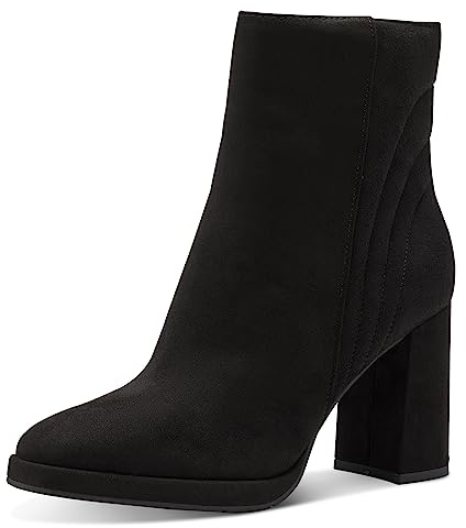 MARCO TOZZI Stivaletti Donna con Tacco Eleganti Tacco a Blocco, Black, 39 EU