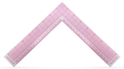 Luckious 1Pc Plastic L-Shaped Ruler Soft Sewing Ruler 90 Degree Tailor's Drawing Sewing Ruler Heat Resistant Ruler with Gridded Threads for Garment Pattern Design