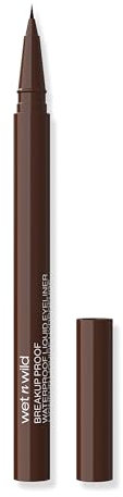 Wet n Wild Breakup Proof Liquid Eyeliner, Brown Eyeliner Pen with Bristle Tip for High-Precision Strokes, Waterproof and Quick Drying, Smudge-Resistant, 16-Hour Wear, Brown