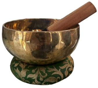 Amilav Collections Singing Bowl 7 Chakra, Solar Plexus Chakra (Manipura) Singing Bowl with Cushion and Mallet, Tibetan Singing Bowl for Meditation