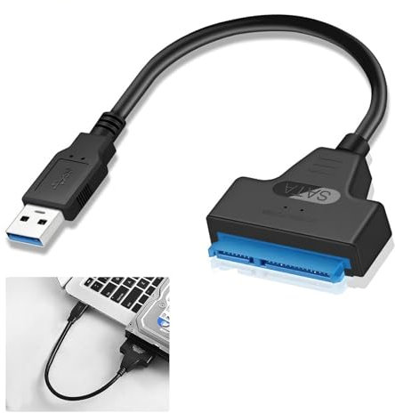 WrteEase USB 3.2 to SATA Adapter Cable for 2.5 SSD HDD Drives - Super Fast Data Transfer Cable Converte, Compatible with SATA I II III, Plug and Play with LED Indicator