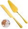 ACTIUSIS Pala para Tartas, Pala para Tartas de Acero Inoxidable, Elevador de Tartas, empujador de Tartas, para Fiestas navideñas y cocinas, Paquete de 2 (Dorado)