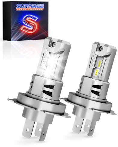 SUPAREE Bombillas H4 LED Lamparas LED H4 Bombilla LED H4 Canbus h4 HB2 9003 con Ventilador 20000LM 6500K 50W IP68 1:1 Mini Design Plug & Play 2Pcs