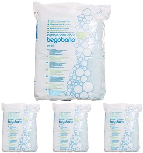 Begobaño Esponja Jabonosa De Un Solo Uso En Bolsa De Esponjas., Estándar, 24 Unidad, 06 kilograms, 24 unidad, 1 (Paquete de 4)