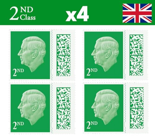 Albian Trading 2nd Class Stamps (4 Pack) - 2nd Class - Barcoded Self Adhesive UK Letter Postage for Postage - (4 Total)