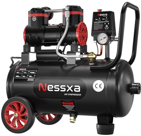 8 Gallon Ultra Quiet Air Compressor, 1.5HP 4.52 CFM, Max 115 PSI Oil-Free Air Compressor Tank for Car Repair, Spray Painting, Woodwork Nailing, 110V/60hz, 70dB