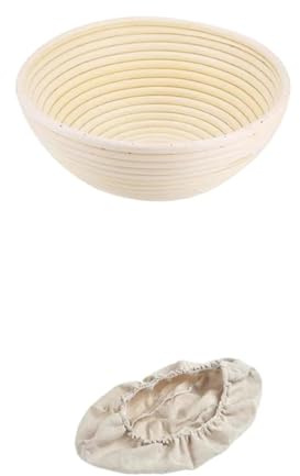 Brödsäkra korgar vinstockar bröd jäsningskorg, naturlig rottingkärndeg, sur används för bakning för degblandning och bakning (rund 22 x 8,5 cm)