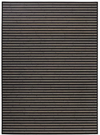 LOLAhome Alfombra de bambú Negra de 180x250 cm, Antideslizante, Anti Manchas, Resistente a la Humedad, para Salón, Dormitorio, Cocina, Baño, Pasillo, Garaje