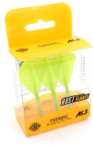 CUESOUL Rost Eje de dardo Integrado y Plumas Medianas, Forma de Diamante, Juego de 3 (CSAK-53ZS)