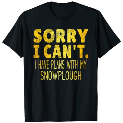 Eat Sleep Snowplough Repeat - Gold Text Snow Plow Truck T-Shirt