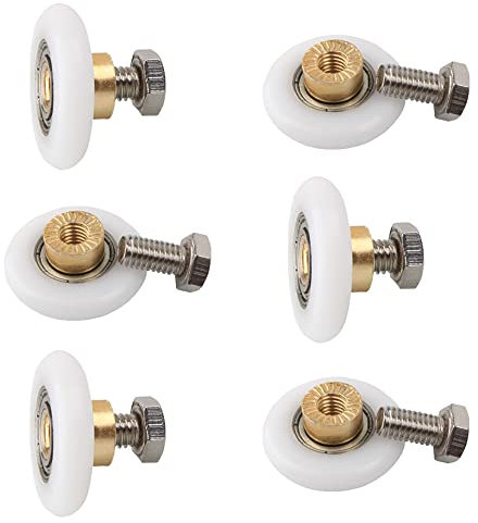 Zasiene Duschkabinen Rollen 6 Pièces Duschtürrollen 20mm Schiebetür-Rollen Schiebetür Ersatzrollen mit Schraube Duschkabine Rollen Laufrollen Ersatzteile Duschkabinen für Duschkabinentüren