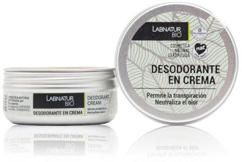 Desodorante en Crema Sin Aluminio 50ml Labnatur Bio. Vegano, Cosmética Natural, Sin Alcohol. Atrapa y Absorbe el Mal Olor. Para Pieles Sensibles.