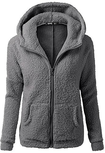 2025 Chaquetas de Felpa Suave para Mujer Cálida Cremallera Abrigo con Capucha Casual Suéter Ligero y Cómodo Sweatshirt Hoodie Talla Grande Rapa Mjuer Invierno Blusas Tops Cazadora Jersey